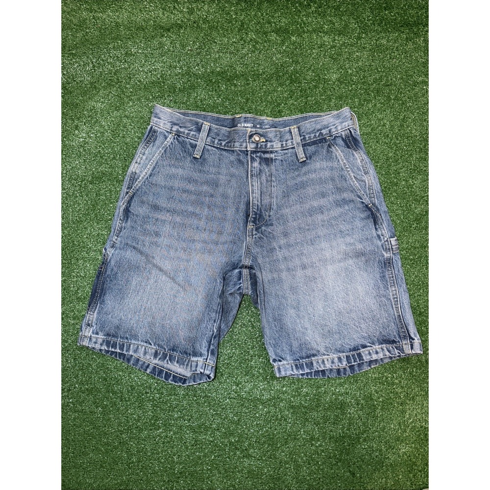 Old Navy Men's Denim Carpenter Shorts Blue  9" Inseam Size 33